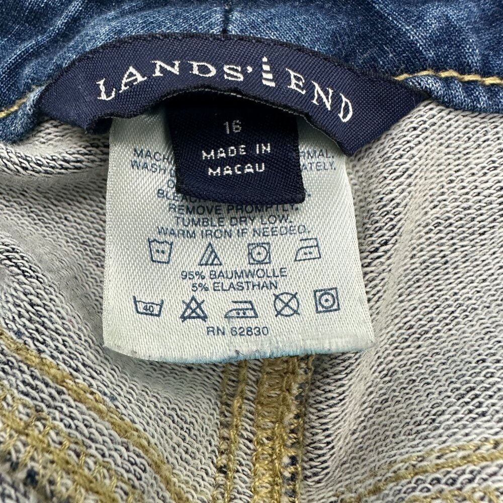 Lands' End Super Soft Bootcut Women's size 16 Dark Wash Blue Denim Jeans - Picture 4 of 7